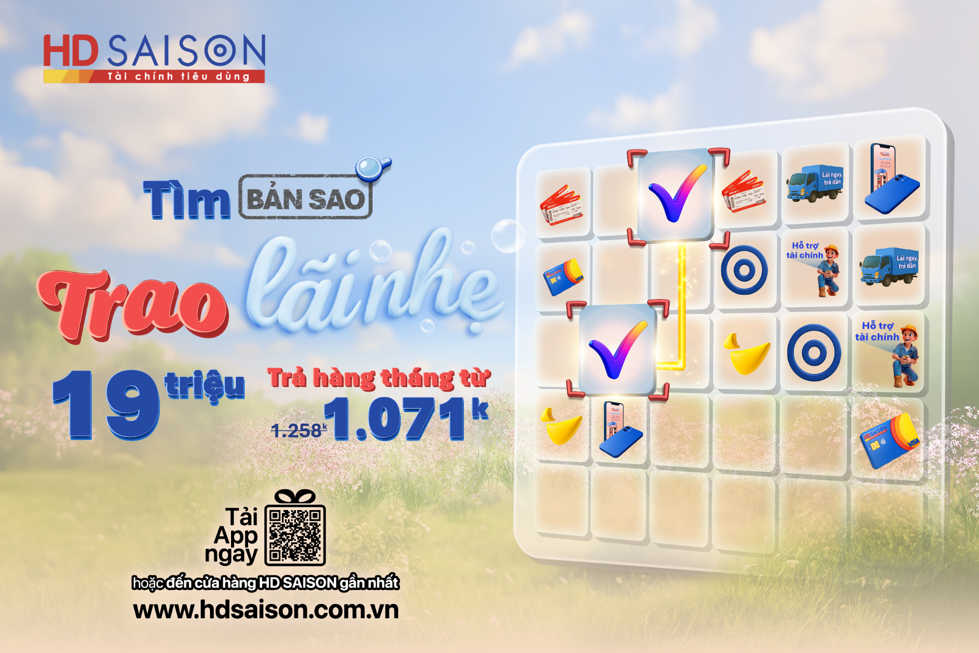 Tìm bản sao, trao lãi nhẹ | Vay tới 19 triệu, chỉ trả từ 1.071k/tháng!