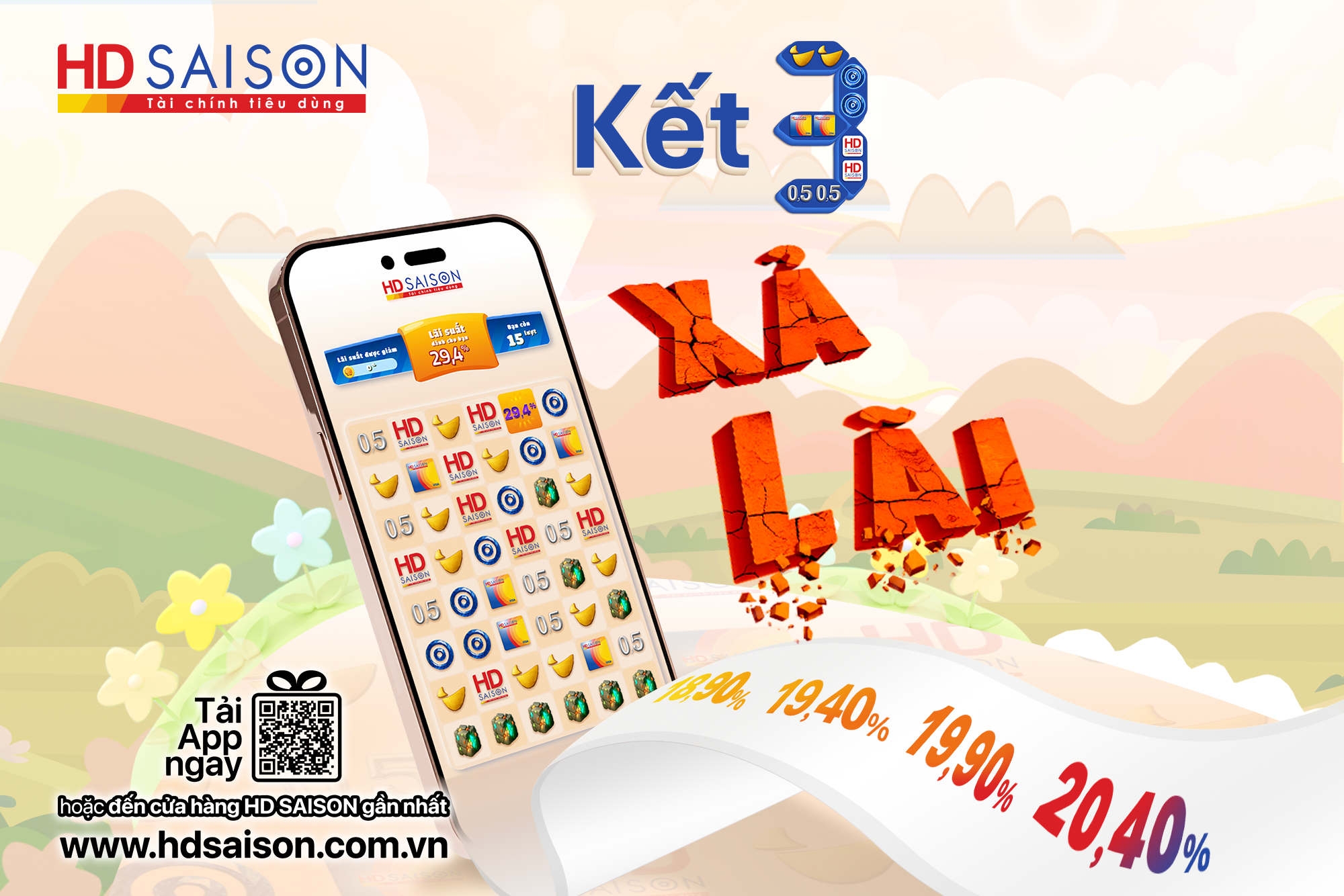 Kết 3 xả lãi - Vay 19 triệu chỉ trả từ 1.095k/tháng