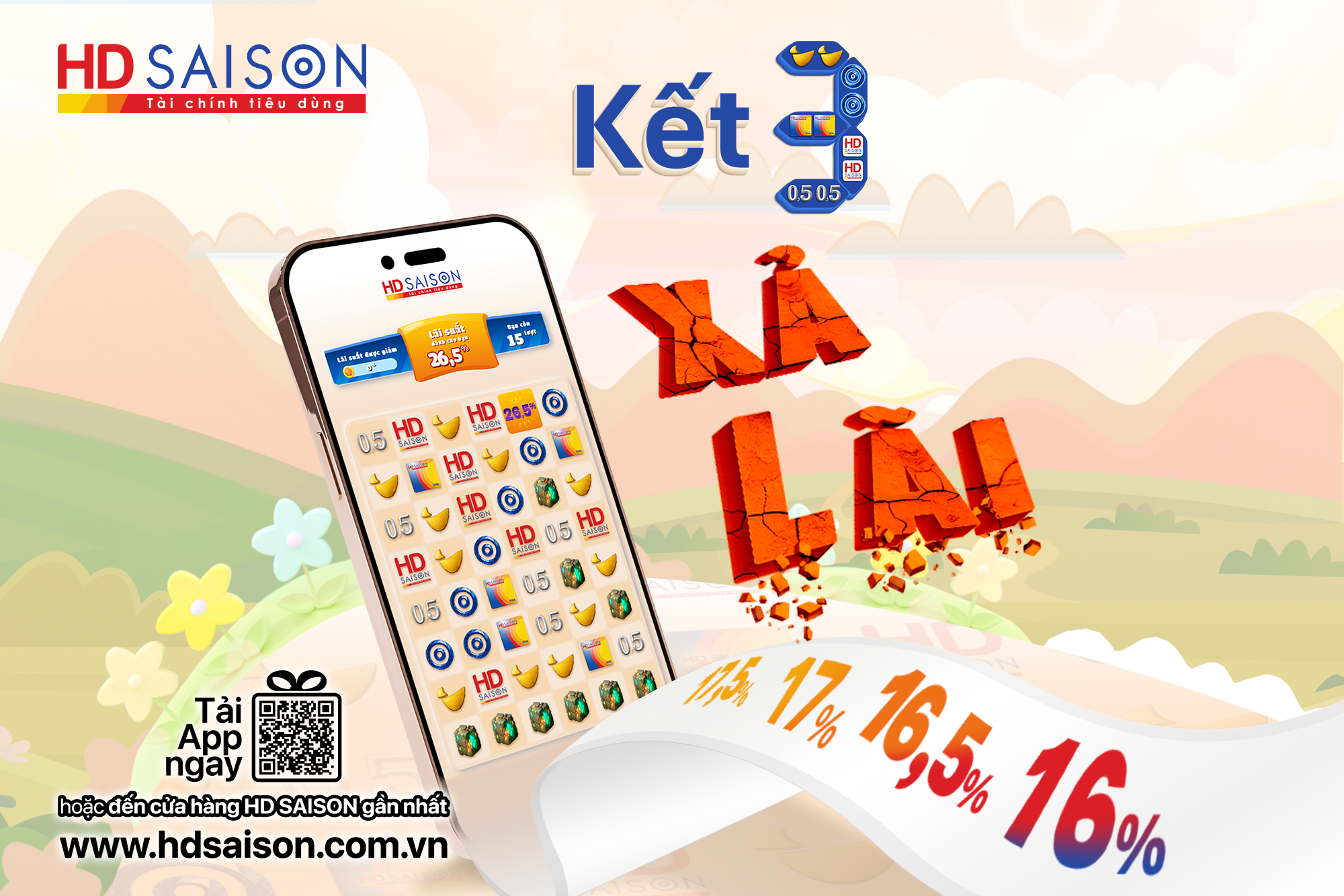 Kết 3 xả lãi - Vay 19 triệu chỉ trả từ 1.308k/tháng