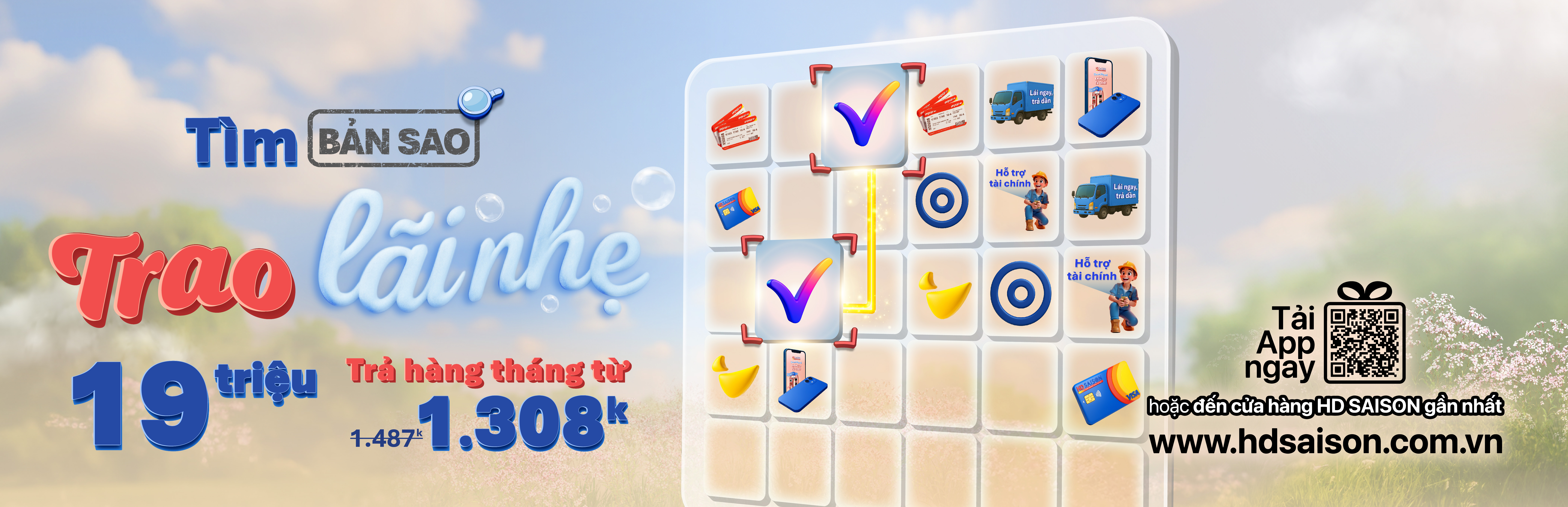 Tìm bản sao, trao lãi nhẹ | Vay 19 triệu, chỉ trả từ 1.308k/ tháng