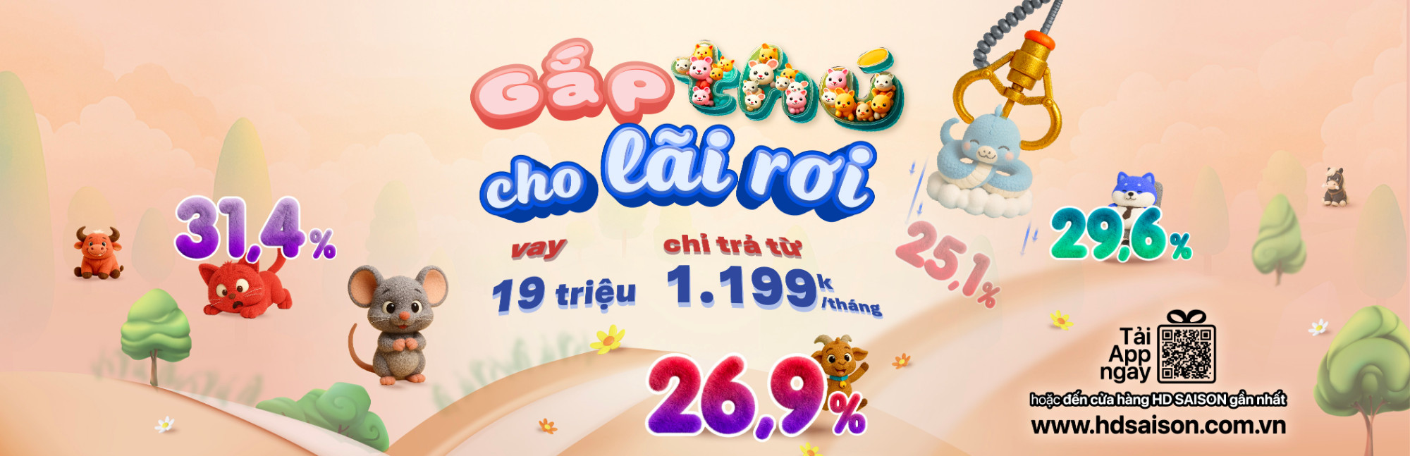 Gắp thú cho lãi rơi - Săn lùng ưu đãi khủng