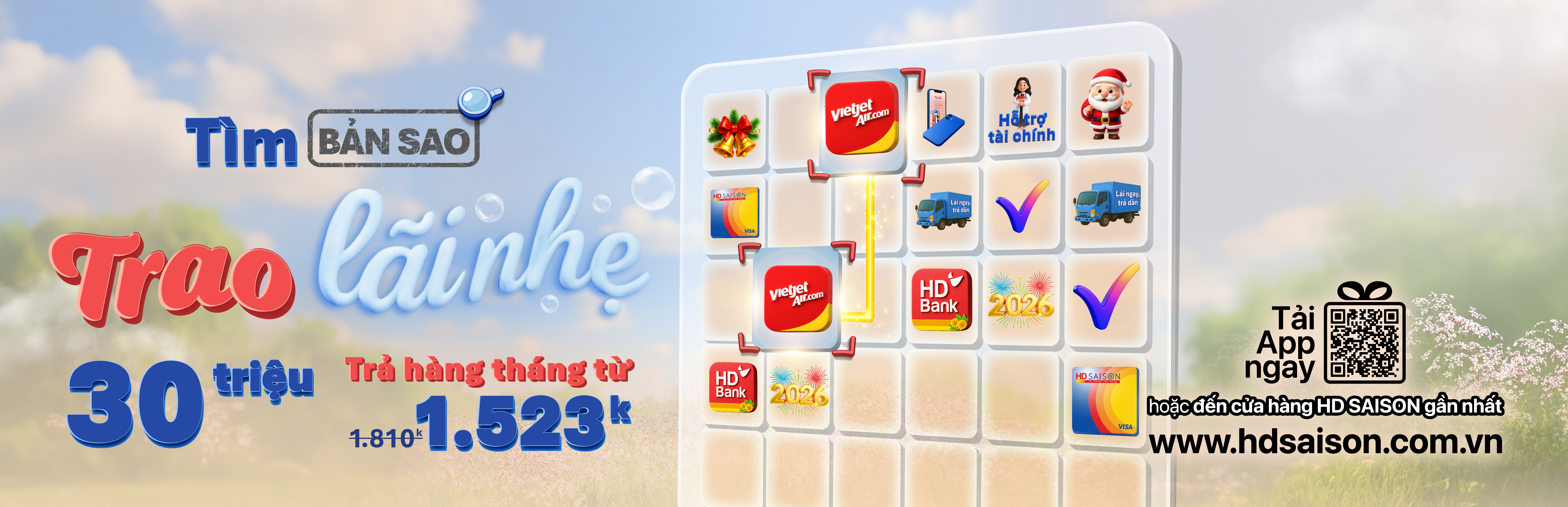 Cuối năm rộn ràng - vô vàn ưu đãi | Vay tới 30 triệu, chỉ trả từ 1.523k/tháng!