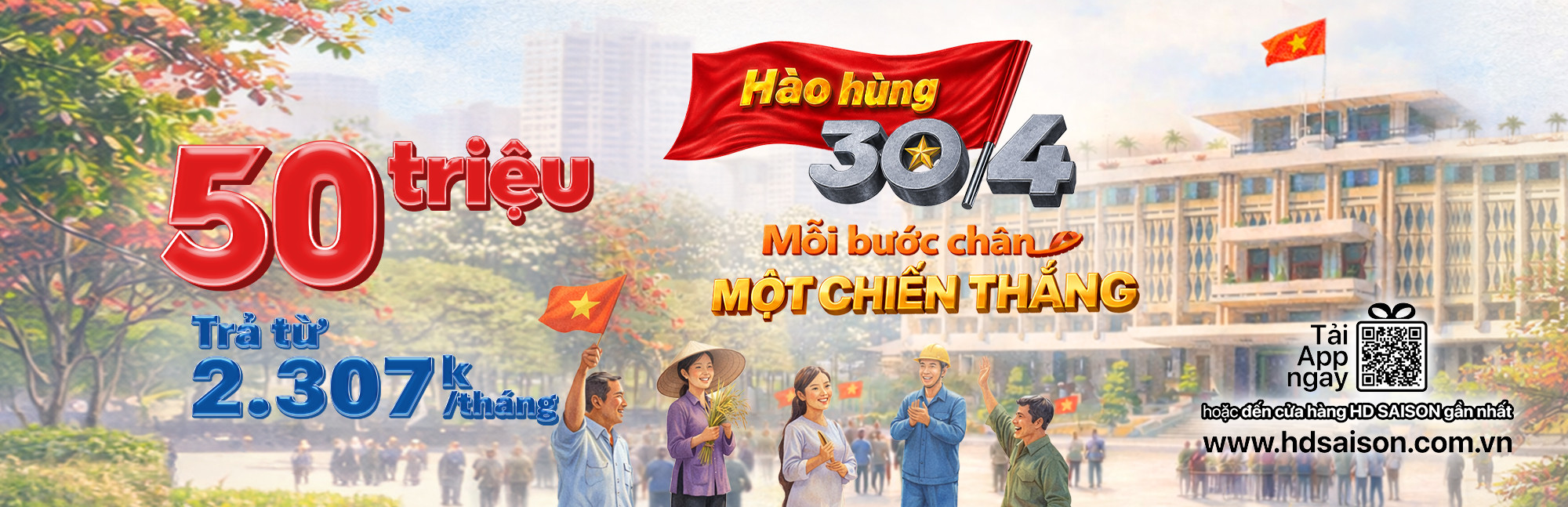30/4 – Gói vay 50 triệu, sẵn sàng cho mọi kế hoạch