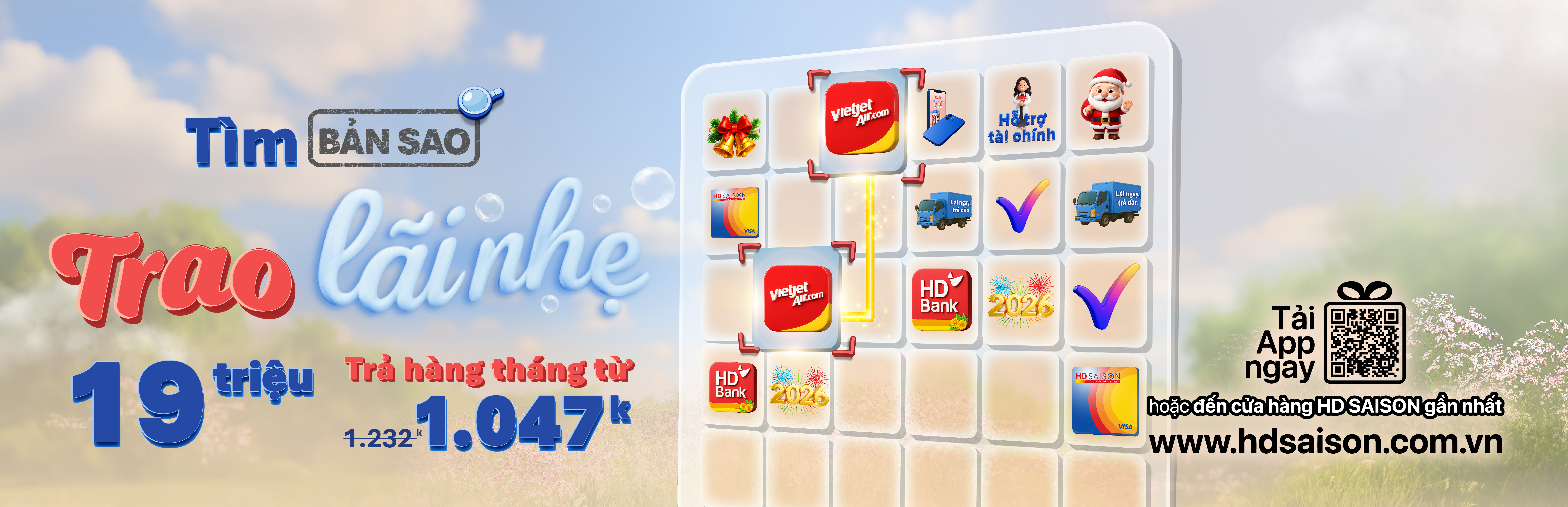 Cuối năm rộn ràng - vô vàn ưu đãi | Vay tới 19 triệu, chỉ trả từ 1.047k/tháng!